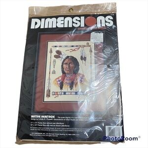 Vintage Dimensions Counted Cross Stitch Kit Native American Heritage 11x14” NEW